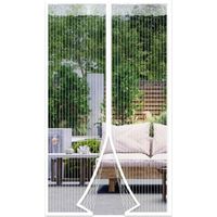 Moustiquaire Porte - 140 x 220 cm - Fermeture Aimantée - Installation Facile avec Bande Adhésive - Anti Mouches - 1 Pièce