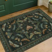 Tapis d'intérieur, vert foncé, 40 x 60 cm, 1 pièce Convient aux salles de bains, antidérapant et résistant aux taches