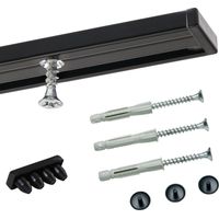 1-lauf Gardinenschiene Innenlauf Minimal Schwarz 140cm