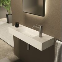 SPY 80x25 Bleu mat. Sans Bonde. Siphon Chromé. 1 trou