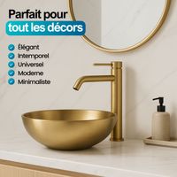 DILECI - Robinet à bec haut pour salle de bain couleur or