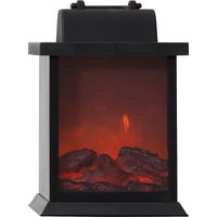 Kleiner LED Kamin ,Fireplace', batteriebetriebener Deko-Kamin, Flacker-Effekt, schwarz, H 21cm