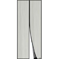 Magnetic Door Screen, Ultra Fine Mesh, Powerful Magnets, Complete Installation Kit, Adhesive and Hook-and-Loop Tape Included - 120x210cm, Black