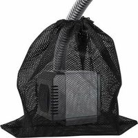 Pumpenfilterbeutel mit Kordelzug, Wasserpumpenfilterbeutel, Teichpumpenfilterbeutel, Filternetzbeutel, Außenpool- und Aquariumfilterzubehör, 45 x 45 cm, Schwarz