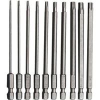 Set di 10 punte Torx lunghe in lega di acciaio al cromo vanadio, 75 mm, set di punte per cacciavite lunghe antiruggine per trapani elettrici, cacciaviti e utensili di manutenzione