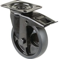 Ruota di direzione D.125mm Trgf.120kg con fissaggio fisso in gomma 104x80mm nero
