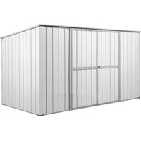 Casetta Box da Giardino in Lamiera di Acciaio Porta Utensili 345x186x192 cm Enaudi Bianca
