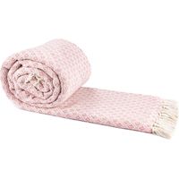 Emma Barclay Casablanca - Coperta Scandi in cotone riciclato per sedia, divano, letto, colore: rosa cipria, 50 x 60 (127 x 152 cm)
