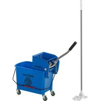 Cubo fregona 20L avec séparateur panneau escurridor et roues 45x26.5x70 cm bleu