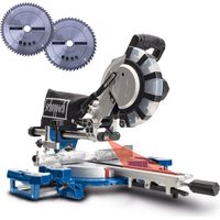 Scheppach Scie à onglet radiale HM254SPX - 2200W - Ø254 mm - Largeur et hauteur de coupe 34x90mm - Avec laser - Supports en alu - Table tournante avec blocage rapide - 2ème lame incluse