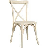 Biscottini – Chaise empilable en bois de frêne massif – Style vintage rustique – Dossier croisé blanc – Hauteur d'assise 45 cm – Dimensions 42x43x88 cm