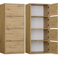 ALMA - Cómoda alta de almacenamiento con 4 puertas con apertura tip-on - Artesanía