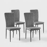 Set 4 sedie sala da pranzo tessuto velluto e metallo Silly - Grigio