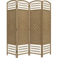 Biombo séparateur d'ambiance 4 panneaux plissés Cuerda de Papel Naturel 160x170cm