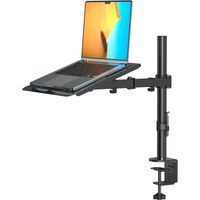 Support Ecran PC avec Plateau pour Ordinateur Portable, Support Moniteur pour Écrans 13-27 Pouces et PC Portables jusqu'à 15,6 Pouces, Support PC Portable Pivotant et Rotation - MD6421TP004