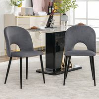 Esszimmerstuhl (2 Stück), gepolsterter Designerstuhl mit Rückenlehne, Metallgestell, verstellbare Beine