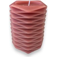 Candela moderna in cera "Pillar" decorazione luminosa per ambienti -Beige / Ø 7.5 x h 10 cm
