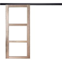 Porta Scorrevole Frake Vetro trasparente H204 x L83 + listello nero
