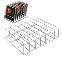 Supports de Rangement pour CD, Range de CD en Acrylique Transparent avec 7 Compartiments, Rangement pour CD/DVD/Vinyles/Cartes de Jeu, 17x12.5x4 cm