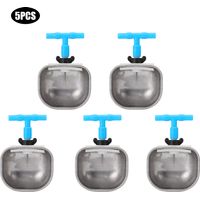 Lot de 5 abreuvoirs automatiques en acier inoxydable pour lapins, bol large avec connecteur en T, accessoire agricole