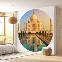 Papier peint rond / cercle - Taj Mahal - Diamètre 90 cm