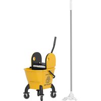 Cubo fregona con ruedas y escurridor prensa desmontable 26L amarillo
