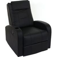 Sillón relax TV reclinable en PVC negro 040001993