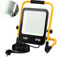 Jiubiaz LED Baustrahler Arbeitsleuchte, LED Fluter 150W 13000LM, 6000K Kaltweiß Austellenlampe Strahler, IP66 Wasserdicht, 3M Kabel