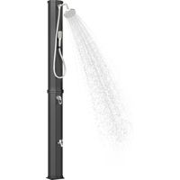 Douche Solaire de Jardin XXL 60L avec Douchette à Main et Robinet Mitigeur Eau Chaude/Froide Hauteur 208 cm Noir
