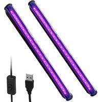 2 Pièces Barres De Lumière Noire, Lumière Noire Portable, Uv Led Tube Lumière Noire Lampe Violette Led Uv Tube Avec Prise Pour Soirée, Peinture Fluo, Aquarium,Affiche Fluorescente