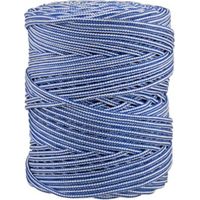Geflochtene Kordel aus Polypropylen, 200 m, 5 mm, weiß/blau, ACCUMASTER.