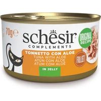 Schesir Atún con Aloe en Gelatina - Comida Humeda Complementaria para Gatos - 70 g