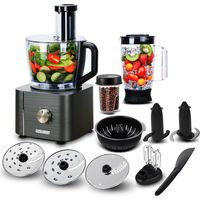 Robot multifonction 1100W 3,2L 11-en-1 – Batteur, mixeur, extracteur de jus – Moteur 100% cuivre, bol sans BPA - 2L-11
