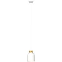 Lampada a sospensione Target in acciaio bianco e oro