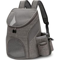Zaino per gatti, borsa da trasporto per cani e piccoli animali, per escursioni, viaggi, treno, auto, ristorante, pieghevole, portatile, zaino per animali domestici, fino a 12 kg, grigio