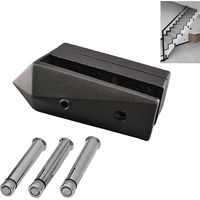 Pince Verre Lourde de Garde-Corps, Support Clôtures en Verre pour la Piscine en Acier Inoxydable, Pince de Fixation latérale pour Verre de Main Courante, Balcon, Rampe d'Escalier (1, Noir)