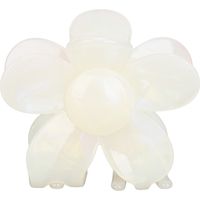 Pince à Cheveux en Forme de Fleur - Acétate et Plastique - Serre-tête Arrière pour Femmes et Filles - Blanc Crème