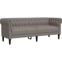 Canapé Sofa Chesterfield 3 places taupe tissu