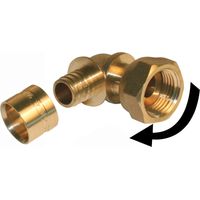 90° Winkelverschraubung mit Messing-Schlauch F 15 x 21 für Rohr in pro QUICK PLOMBERIE