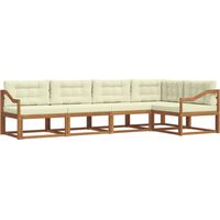 vidaXL Outdoor Sofa Set with Cushion 5 pcs Natural and Cream