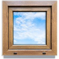 Ventana de PVC Roble Dorado 50x50 izquierda nueva 500x500 mm oscilobatiente doble acristalamiento
