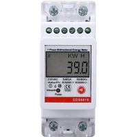 Compteur d'énergie monophasé à mesure bidirectionnelle, 2 pôles, montage sur rail DIN, compteur de consommation d'électricité en kWh avec