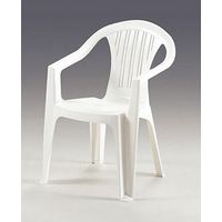 Bica – Fauteuil empilable en polypropylène blanc – Résistant aux intempéries – Dimensions 56x56x79 cm – Pour espaces extérieurs