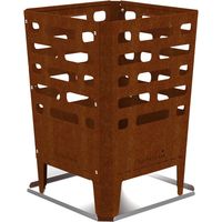 braciere per legna barbecook "jill" in acciaio corten, 38x38 cm