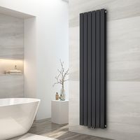 EMKE Radiateur eau chaude en acier Radiateur Double couche Tube plat Montage mural Anthracite 180x46cm