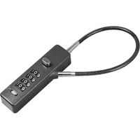 Candado de cable con combinación - Tamaños versátiles de 12"/24"/48", Código reiniciable de 4 dígitos, Cable de acero resistente - Seguridad duradera, Color negro