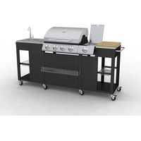 Vidaxl – Barbecue au gaz d'extérieur 4 brûleurs – Acier inoxydable – Dimensions 59 x 204 x 112 cm – Surface de gril 66 x 46,5 cm