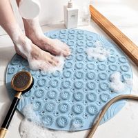 Tapis antidérapant pour salle de bain, tapis antidérapant pour salle de douche ronde, tapis de sol de bain