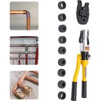 Pince à sertir hydraulique professionnelle avec contour en V et profil M, pour tube en cuivre, tube en acier au carbone, tuyaux en plastique, V12, V15, V18, V22, V28 et M12, M15, M18, M22, M28