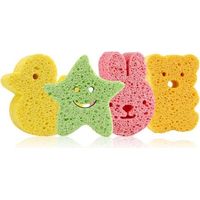 BUNTHAUS 4PCS Eponge de bain Konjac pour bébé Set Éponges Konjac,Éponge Bébé Bain éponges de bain naturelles aux formes mignonnes Jolies éponges de bain en forme de dessin animé Idéales